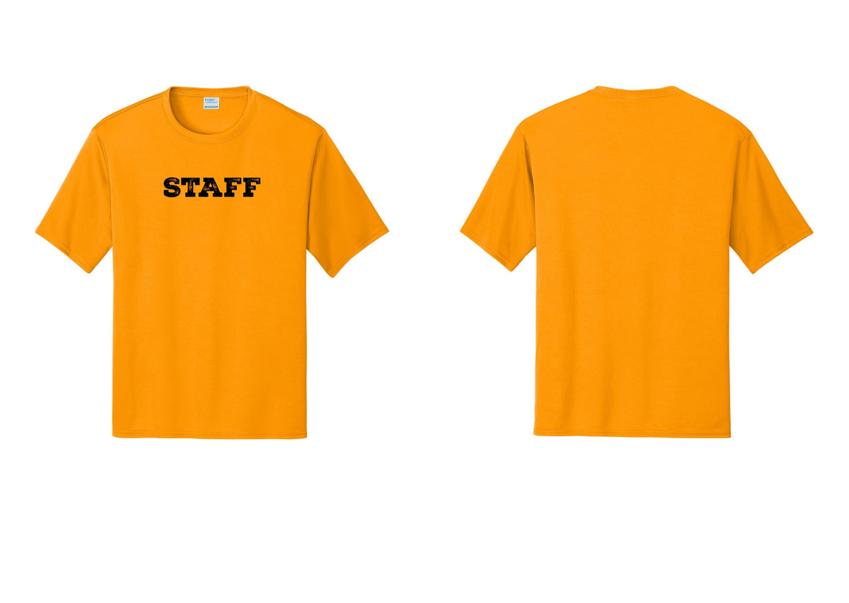 NYC Factory Staff Performance T-Shirt (Rustic) - Front Only - Gold