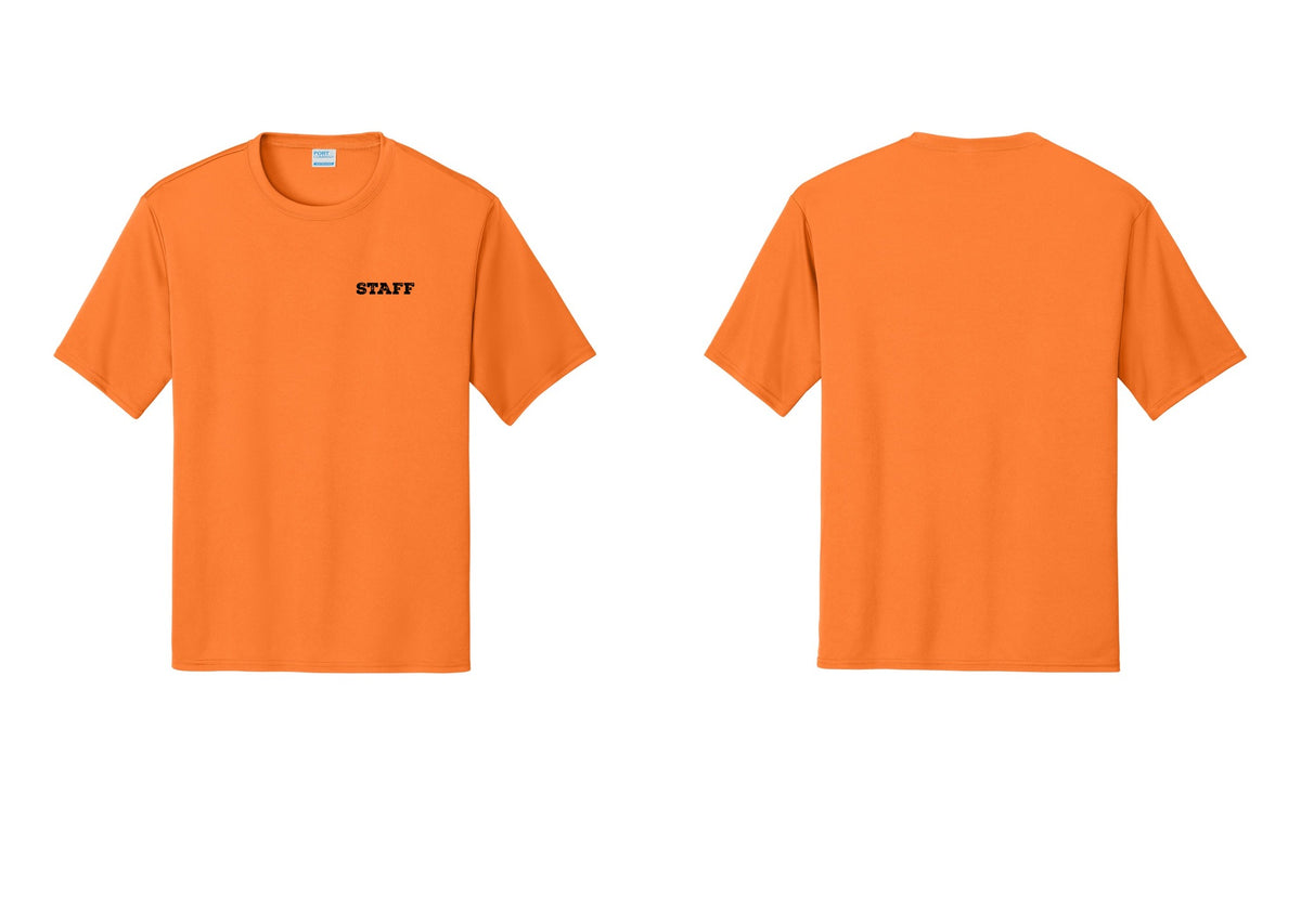 NYC Factory Staff Performance T-Shirt (Rustic) - Chest Only - Neon Orange