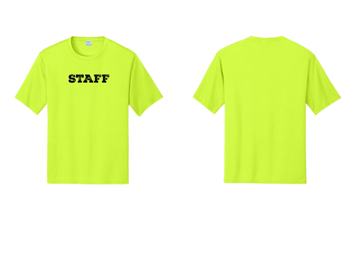 NYC Factory Staff Performance T-Shirt (Rustic) - Front Only - Neon Yellow
