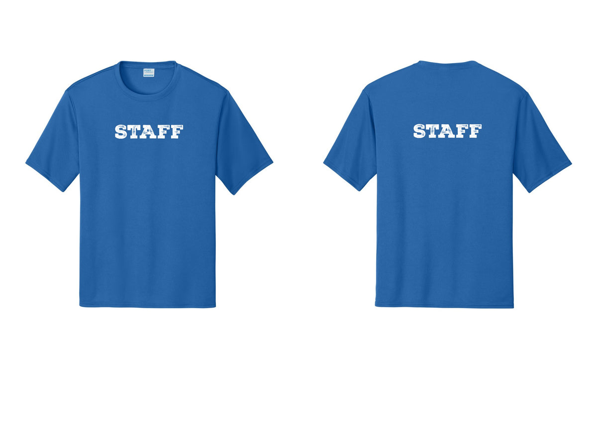 NYC Factory Staff Performance T-Shirt (Rustic) - Front + Back - Royal