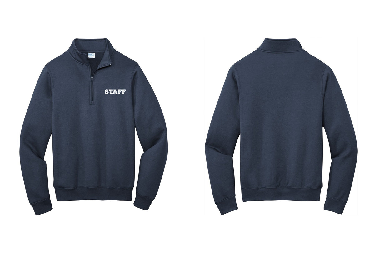 NYC Factory Staff Cotton Fleece 1/4-Zip Pullover Sweatshirt (Rustic) - Chest Only - Navy