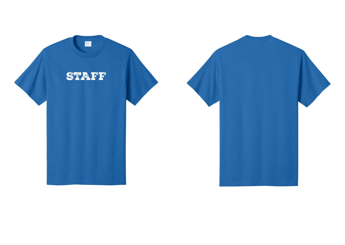 NYC Factory Staff T-Shirt, Rustic Lettering - Front Only - Royal