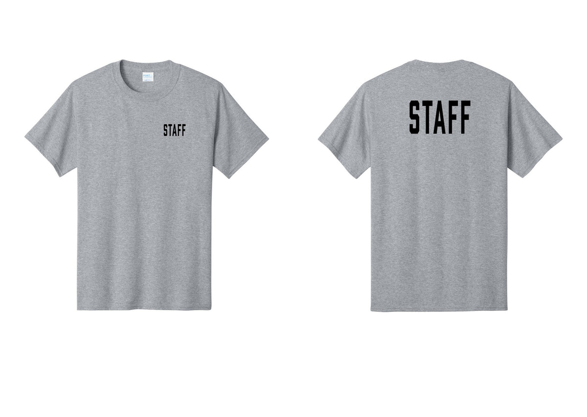 NYC Factory Staff T-Shirt, Condensed Lettering - Chest + Back - Athletic Heather