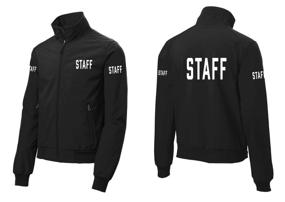 NYC Factory Staff Soft Shell Bomber Jacket (Classic) - Chest + Back + Staff Sleeves - Black
