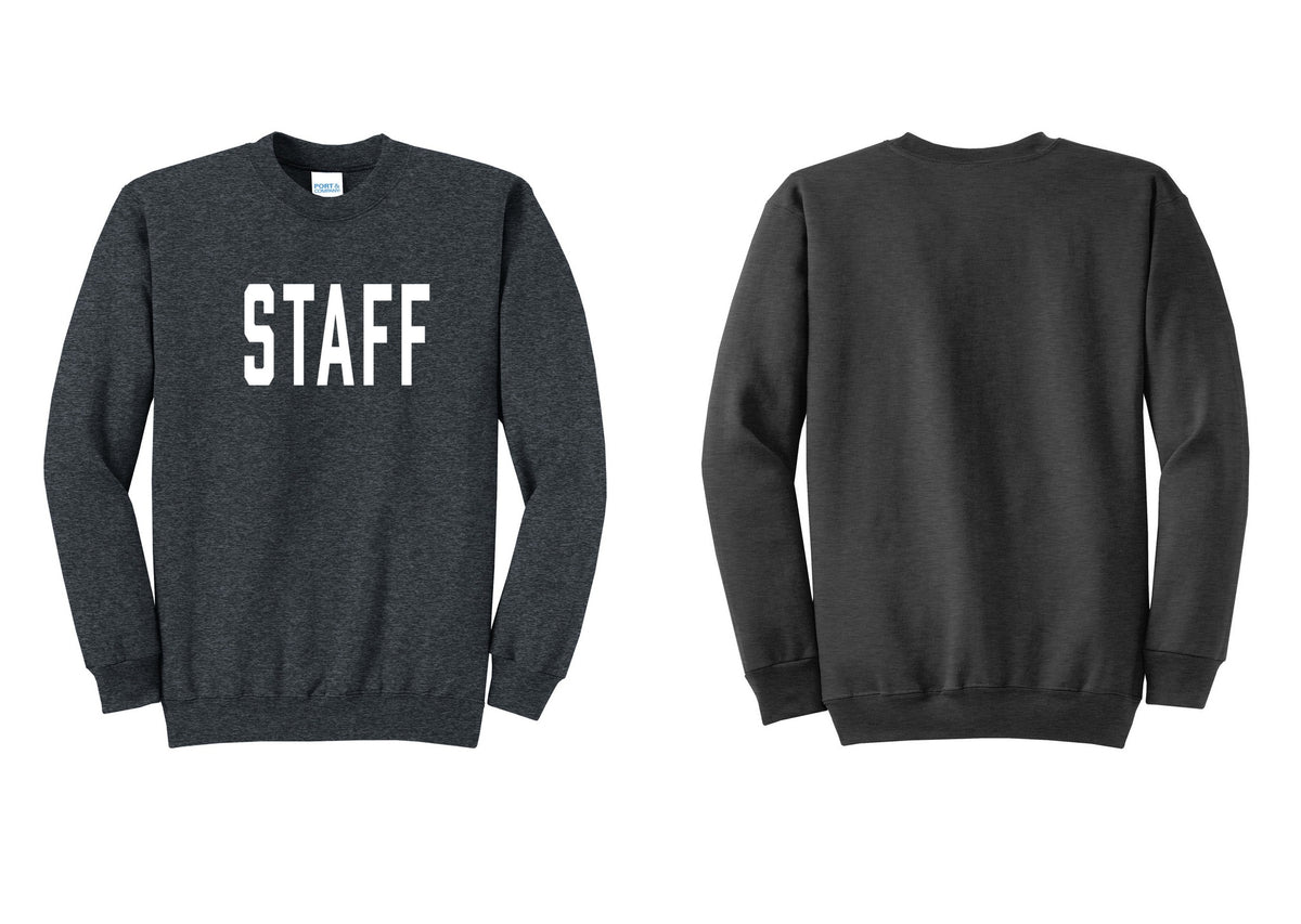 NYC Factory Staff Cotton Fleece Crewneck Sweatshirt (Classic) - Front Only - Dark Heather Grey
