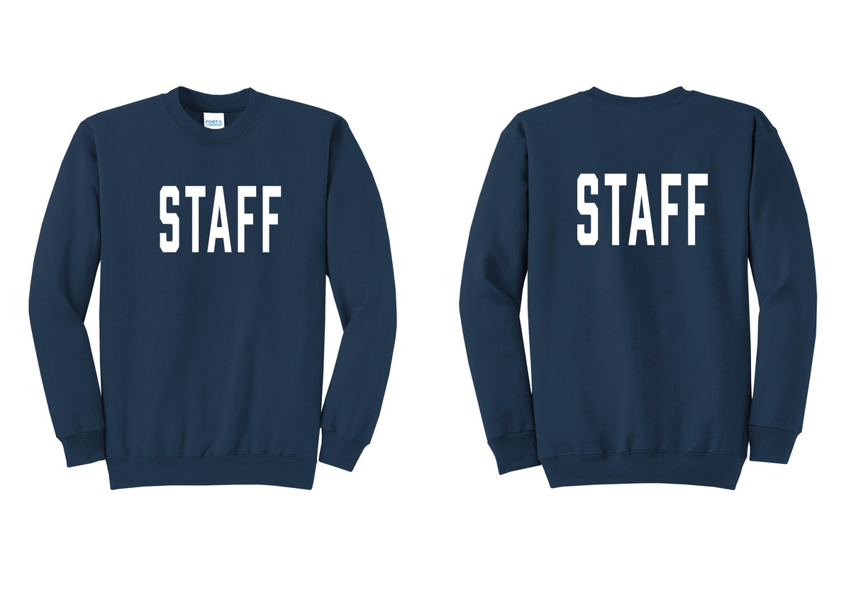 NYC Factory Staff Cotton Fleece Crewneck Sweatshirt (Classic) - Front + Back - Navy