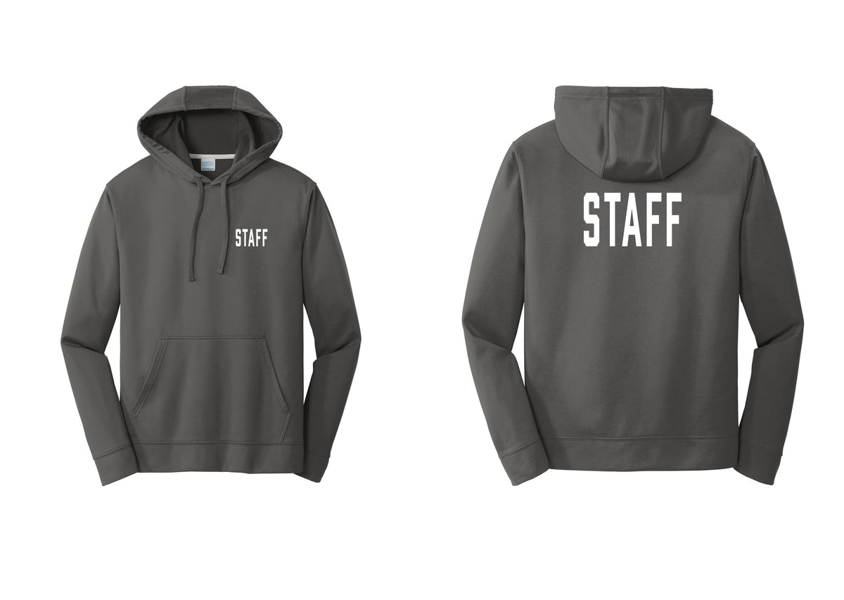 NYC Factory Staff Performance Hooded Fleece Pullover Sweatshirt (Classic) - Chest + Back - Charcoal