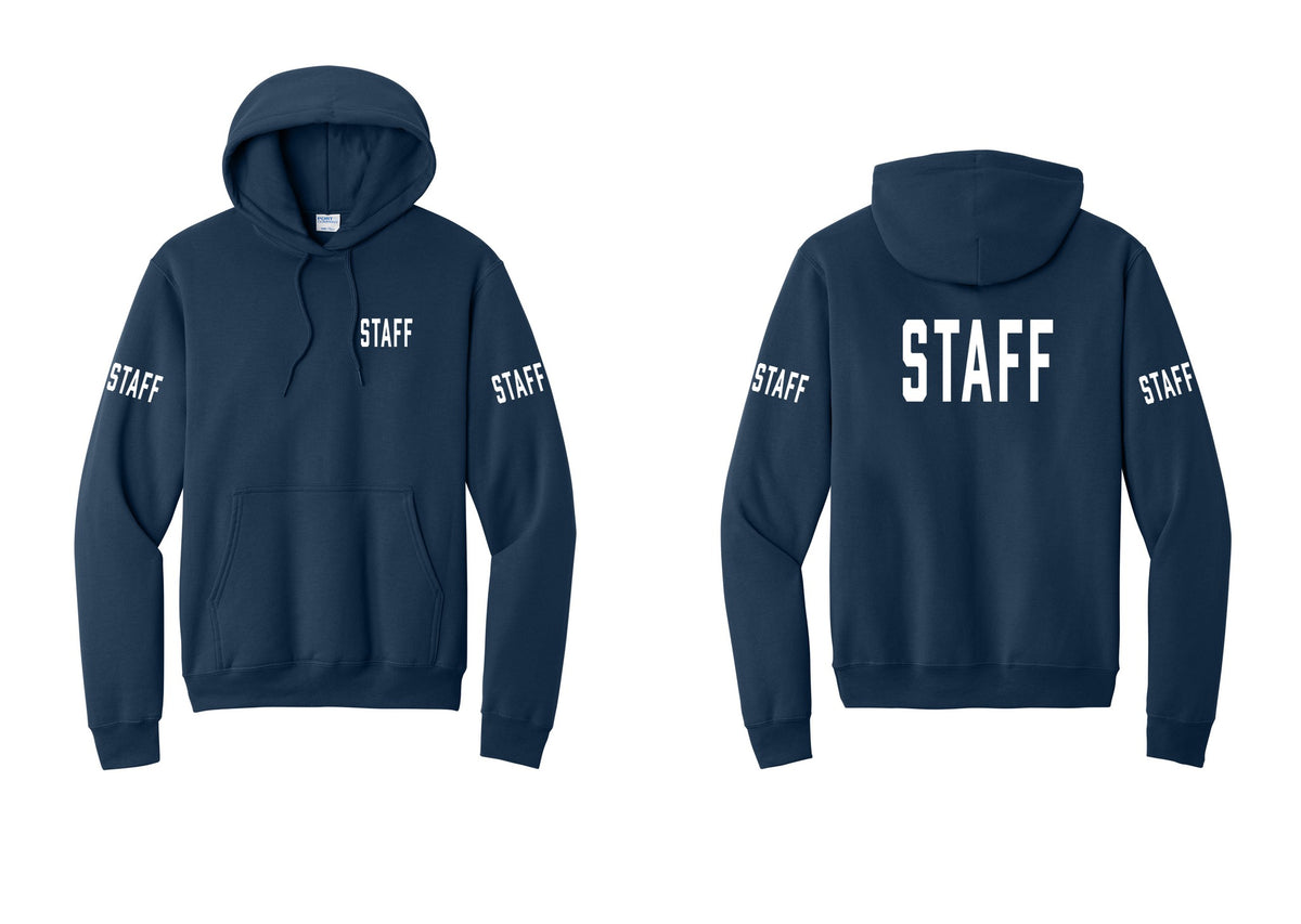 NYC Factory Staff Cotton Fleece Pullover Hoodie (Classic) - Chest + Back + Staff Sleeves - Navy