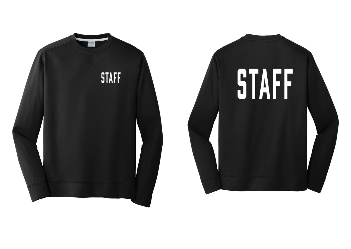 NYC Factory Staff Performance Fleece Crewneck Sweatshirt (Classic) - Chest + Back - Black