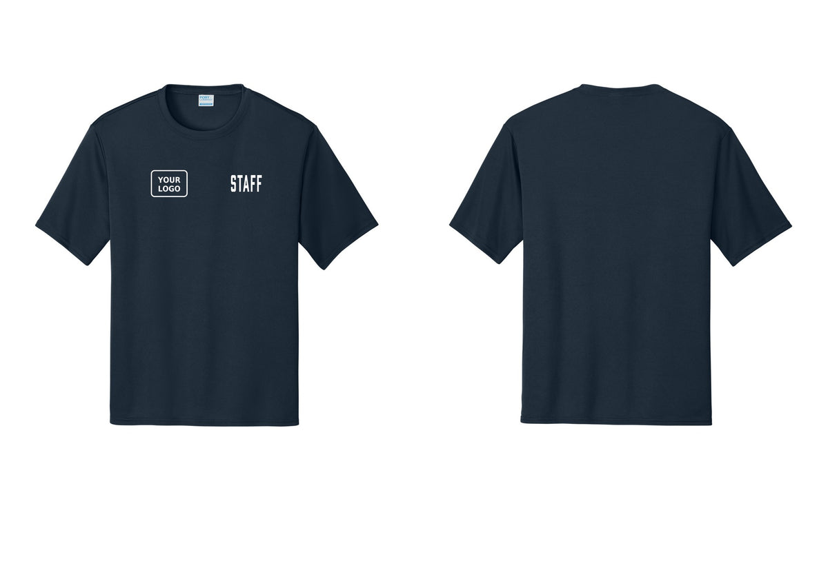 NYC Factory Custom Logo Staff Performance T-Shirt (Classic) - STAFF + Your Logo - Navy