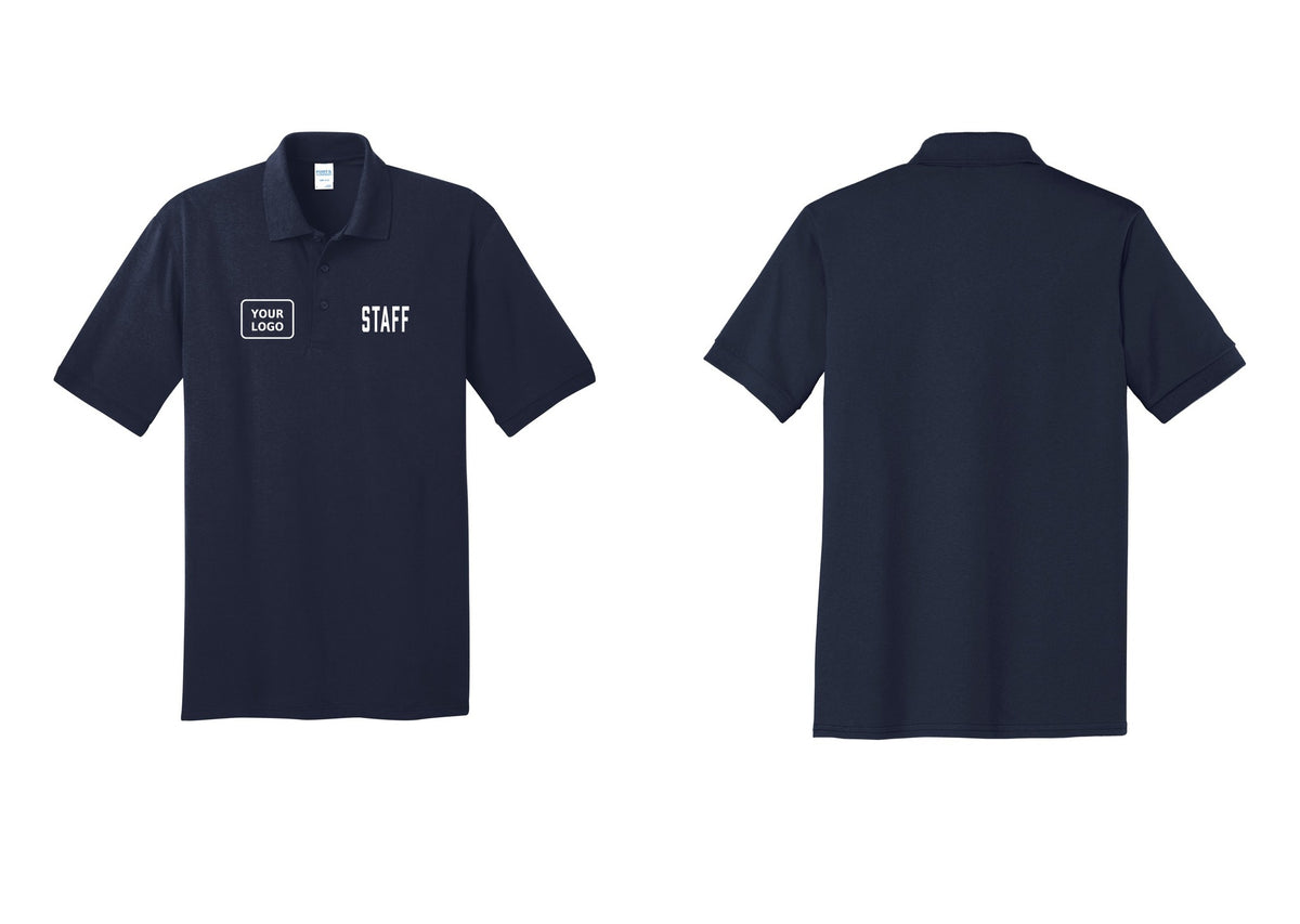 NYC Factory Custom Logo Staff Polo Shirt (Classic) - STAFF + Your Logo - Navy