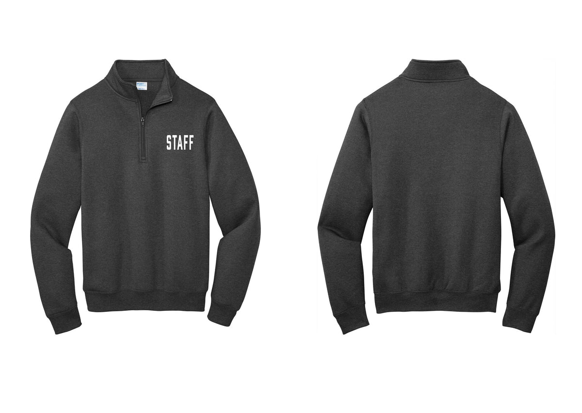 NYC Factory Staff Cotton Fleece 1/4-Zip Pullover Sweatshirt (Classic) - Chest Only - Dark Heather Grey