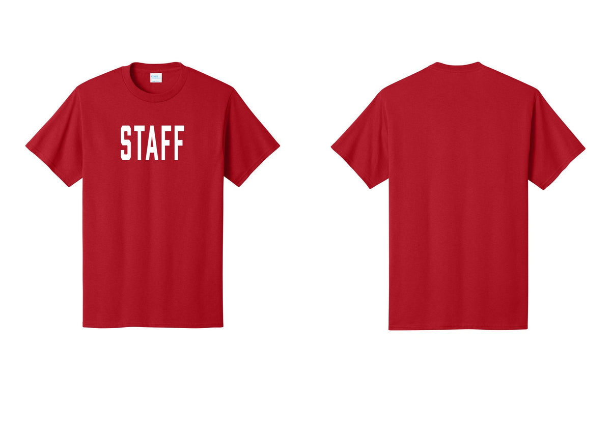NYC Factory Staff T-Shirt, Condensed Lettering - Front Only - Red