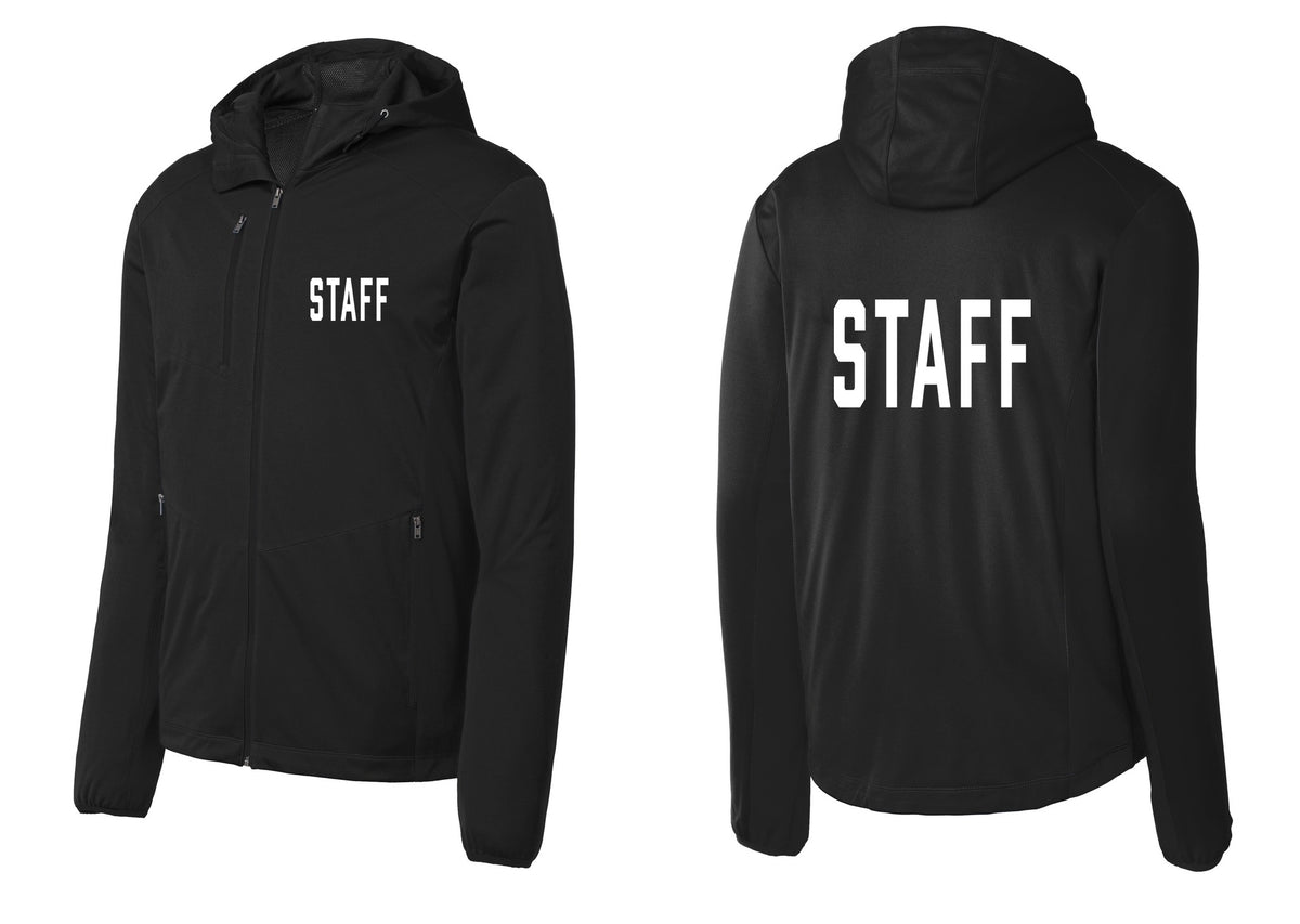 NYC Factory Staff Soft Shell Hooded Jacket (Classic) - Chest + Back - Deep Black