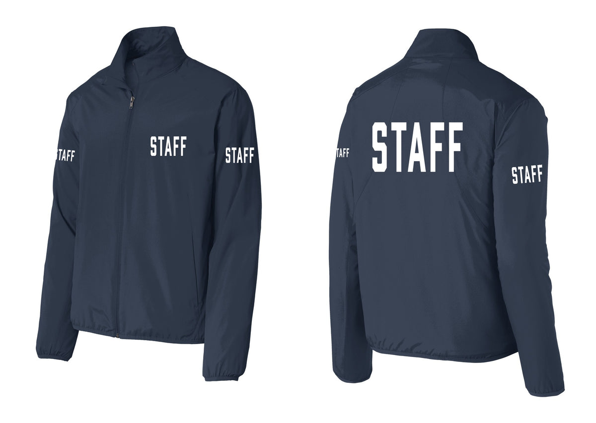 NYC Factory Staff Windbreaker Full-Zip Jacket (Classic) - Chest + Back + Staff Sleeves - Dress Blue Navy