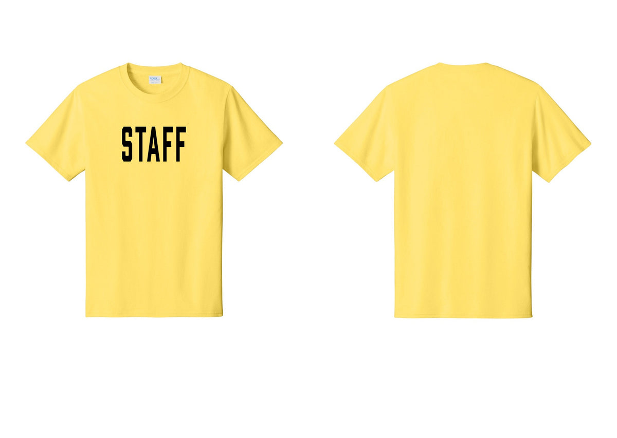 NYC Factory Staff T-Shirt, Condensed Lettering - Front Only - Yellow