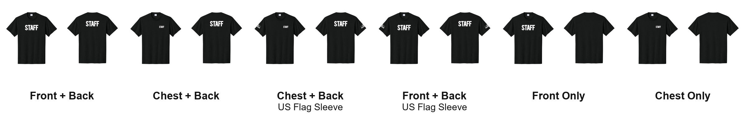 STAFF t-shirt print layouts