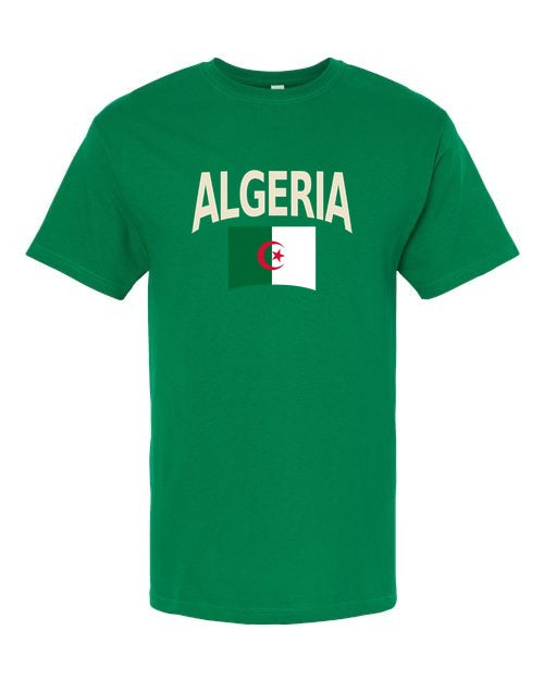Algeria Soccer Tee 2026 — Classic Name & Flag | NYC Factory - Green