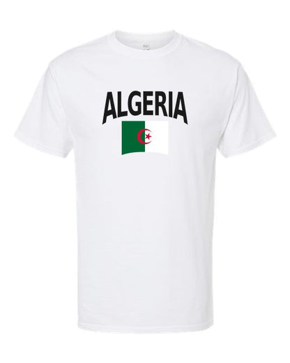 Algeria Soccer Tee 2026 — Classic Name & Flag | NYC Factory - White