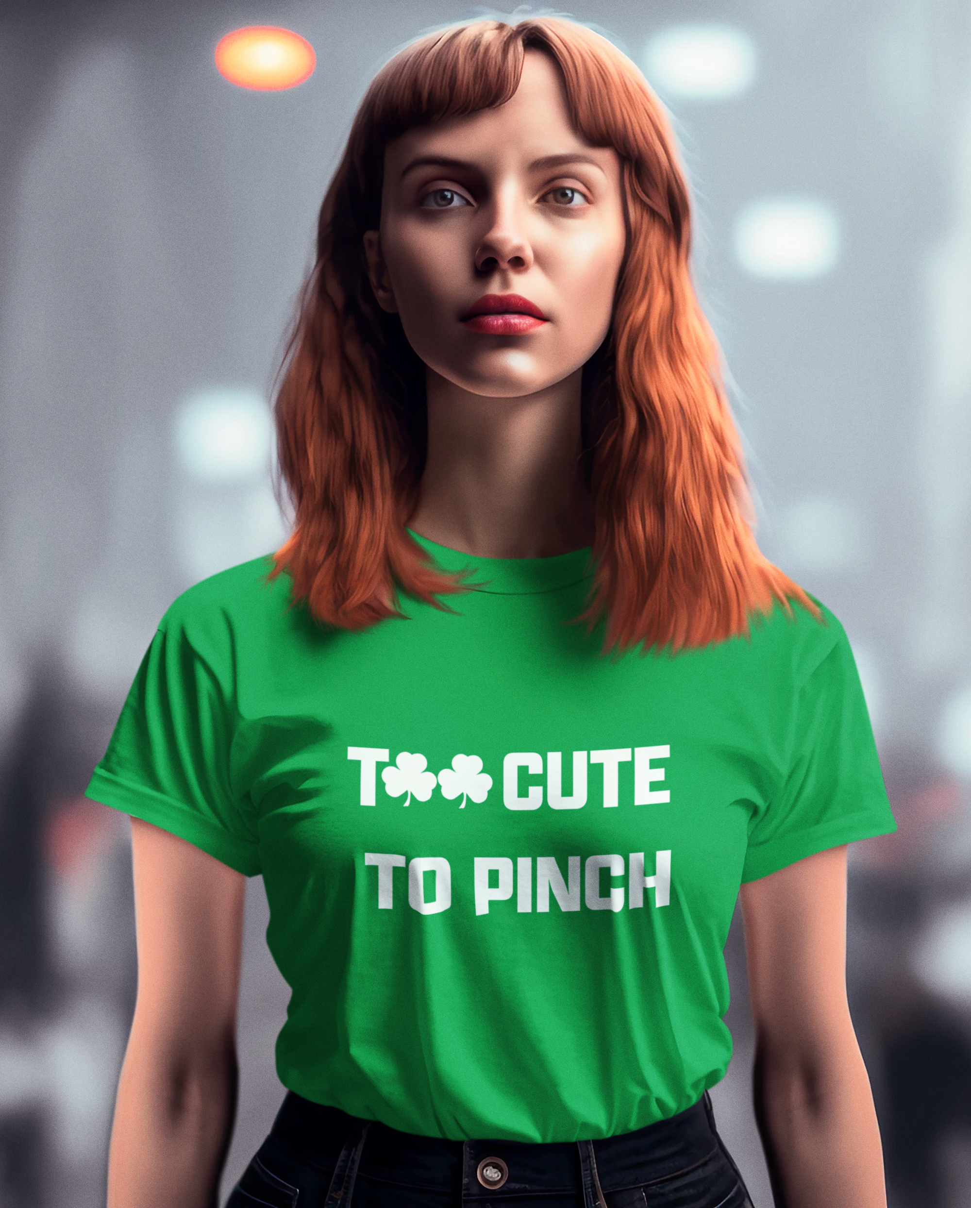 Too Cute To Pinch Ladies Irish Shamrock Tee