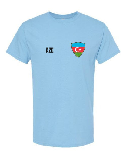 Azerbaijan Soccer Tee — Retro National Crest | NYC Factory