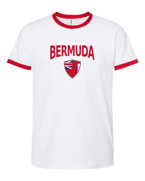 Bermuda Arched Crest Soccer Ringer Tee — NYC Factory