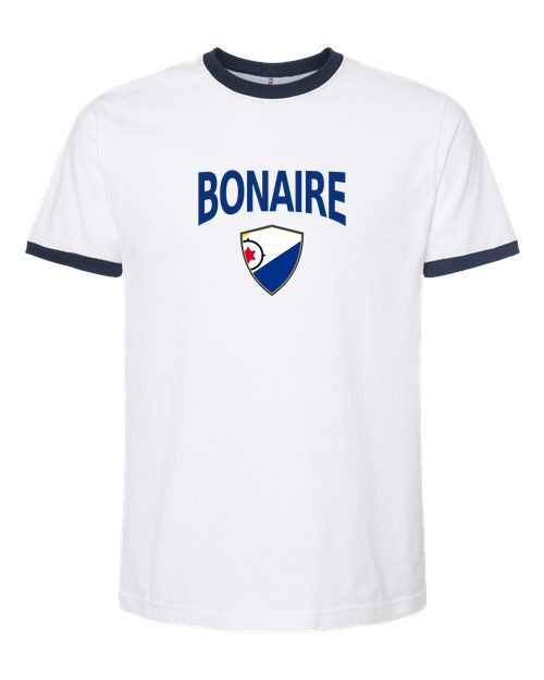 Bonaire Arched Crest Soccer Ringer Tee — NYC Factory