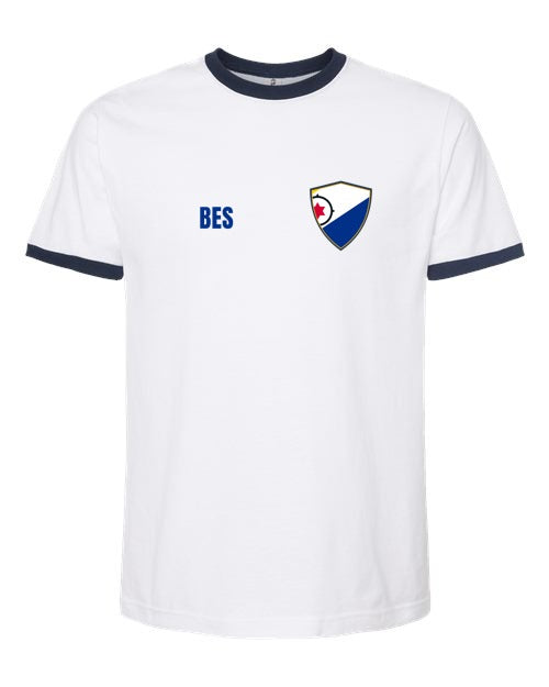 Bonaire Soccer Ringer Tee — Retro National Crest | NYC Factory
