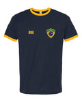 Brazil Soccer Ringer Tee 2026 — Retro National Crest | NYC Factory