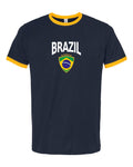Brazil 2026 Soccer Arched Crest Ringer Tee -- NYC Factory