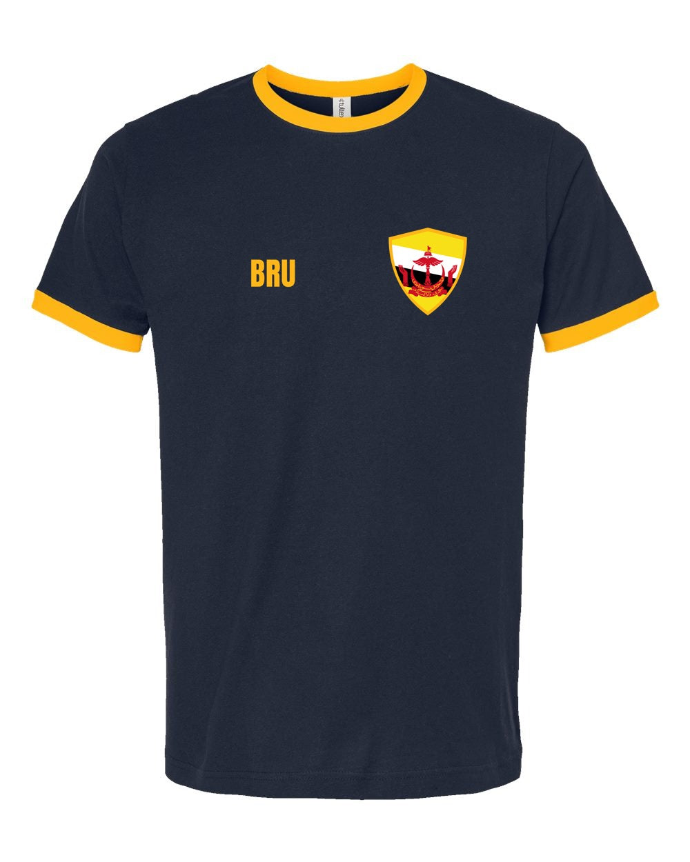 Brunei Soccer Ringer Tee — Retro National Crest | NYC Factory