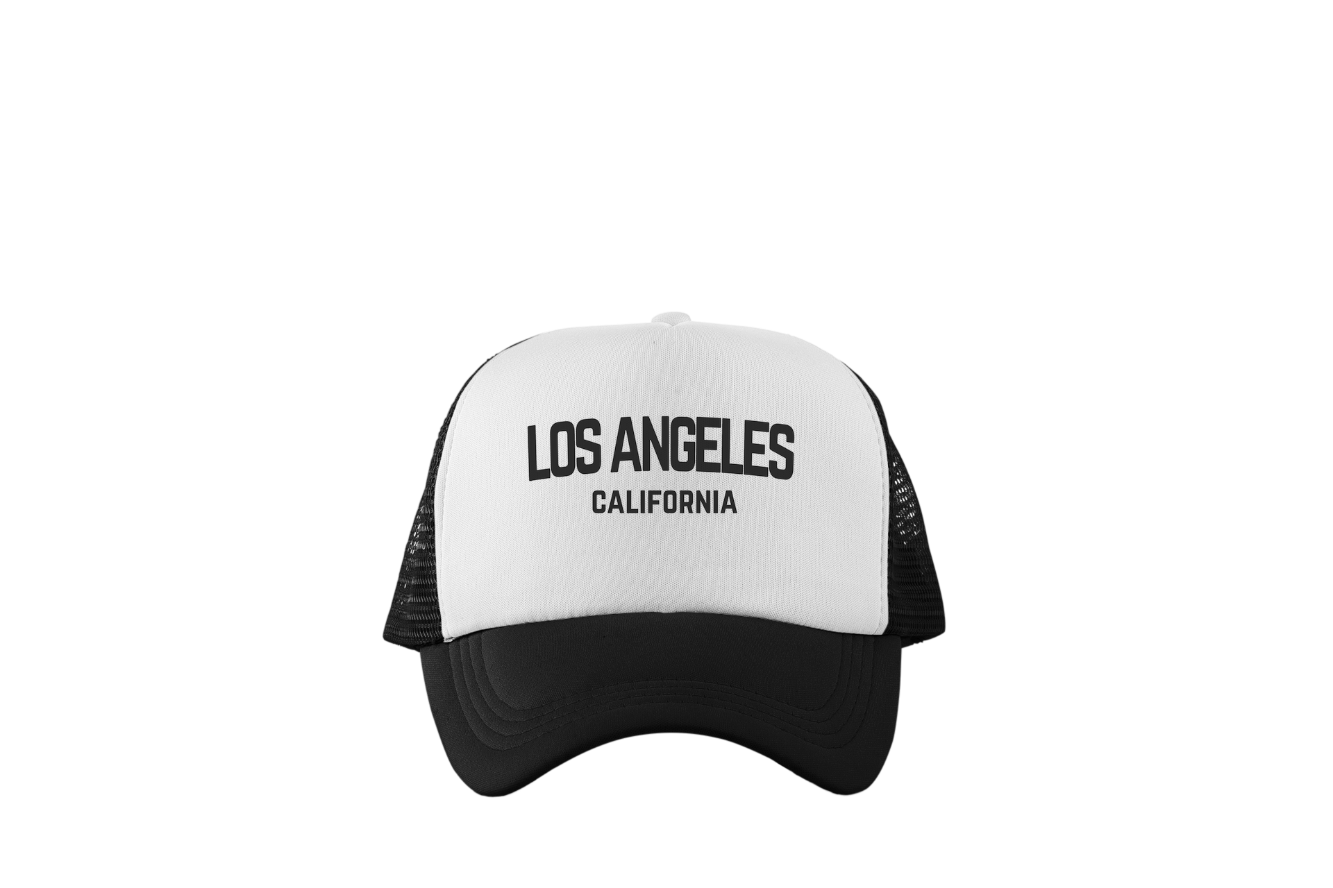 Los Angeles California Retro Black Design Trucker Baseball Hat White/Black