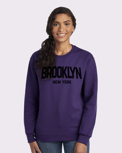 Brooklyn New York Retro Design Custom Crewneck Sweatshirt Purple
