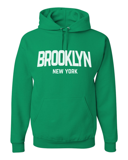 Brooklyn Retro White Design Custom Hoodie Green