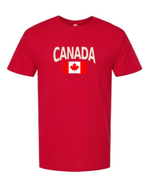 Canada Soccer Tee 2026 — Classic Name & Flag | NYC Factory - Canada Red
