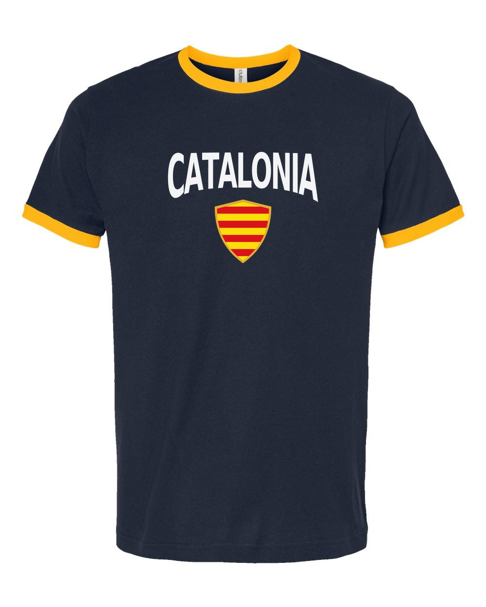 Catalonia Arched Crest Soccer Ringer Tee — NYC Factory