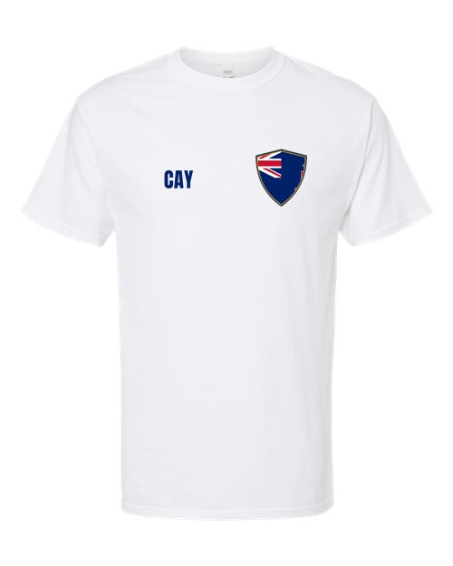 Cayman Islands Soccer Tee — Retro National Crest | NYC Factory