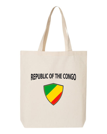 Republic Of The Congo Soccer Tote Bag — Arched National Crest | NYC Factory