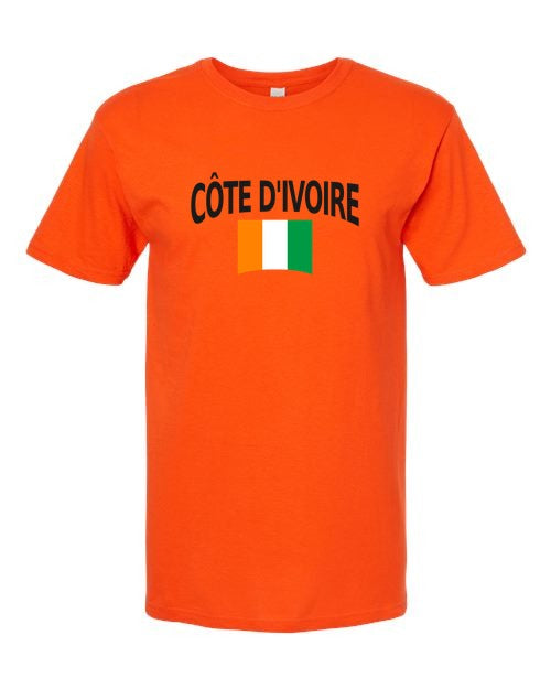 Ivory Coast Soccer Tee 2026 — Classic Name & Flag | NYC Factory - Orange