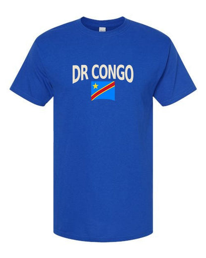 DR Congo Soccer Tee 2026 — Classic Name & Flag | NYC Factory - Royal Blue