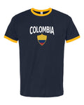 Colombia 2026 Soccer Arched Crest Ringer Tee -- NYC Factory
