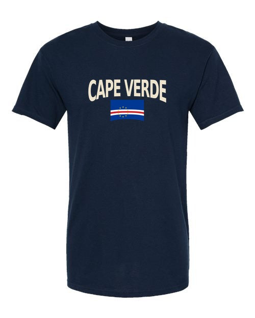 Cape Verde Soccer Tee 2026 — Classic Name & Flag | NYC Factory - Navy