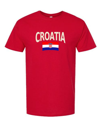 Croatia Soccer Tee 2026 — Classic Name & Flag | NYC Factory - Standard Red