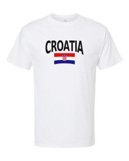Croatia Soccer Tee 2026 — Classic Name & Flag | NYC Factory - White