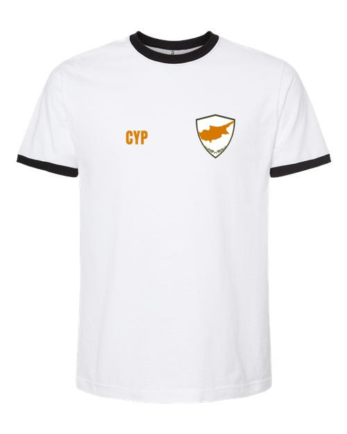Cyprus Soccer Ringer Tee — Retro National Crest | NYC Factory