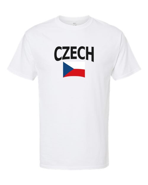 Czech Republic Soccer Tee 2026 — Classic Name & Flag | NYC Factory - White
