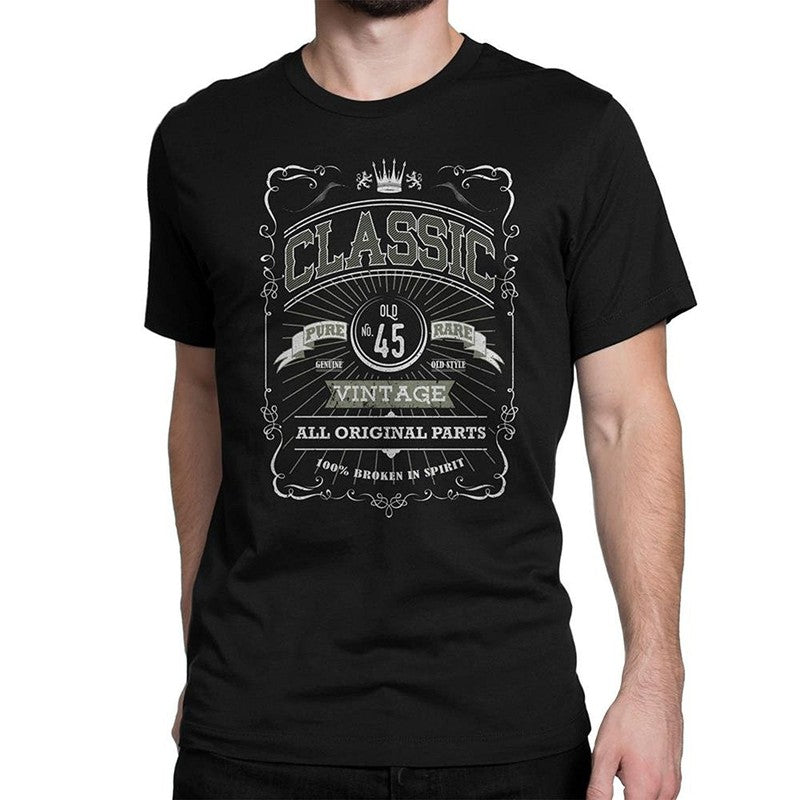 Classic Mens 45Th Birthday T-Shirt Vintage Unisex 45 Black