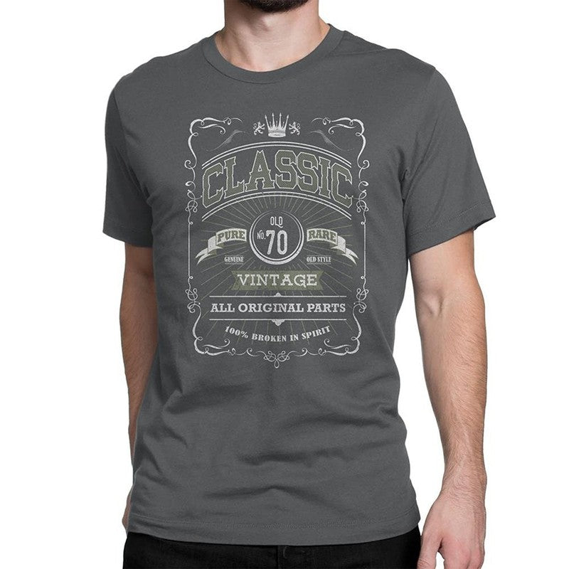 Classic Mens 70Th Birthday T-Shirt Vintage Unisex 70 Black