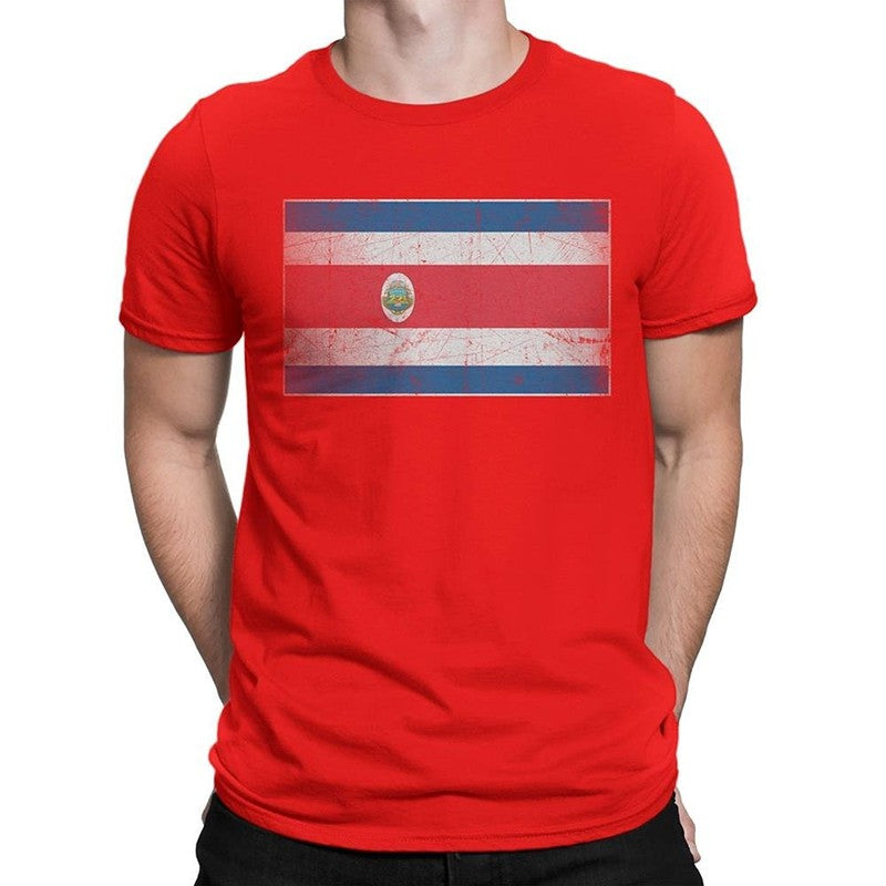 Costa Rica Flag Tee T-Shirt Unisex Mens Vintage Retro Unisex Shirt