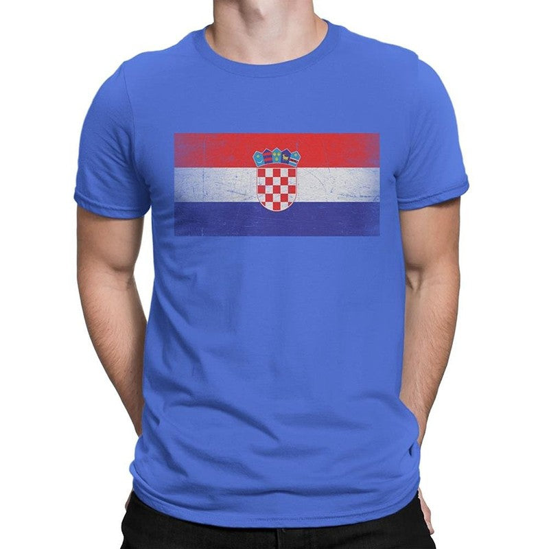 Croatia Flag Tee T-Shirt Unisex Mens Vintage Retro I Shirt